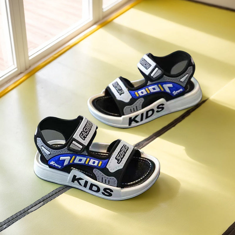 Boys' Stylish Breathable Open-Toe Sandals - Comfortable, Non-Slip, Adjustable Hook-and-loop Fastener Straps for Indoor/Outdoor Use, All-Season Beach Footwear with Durable Sole
