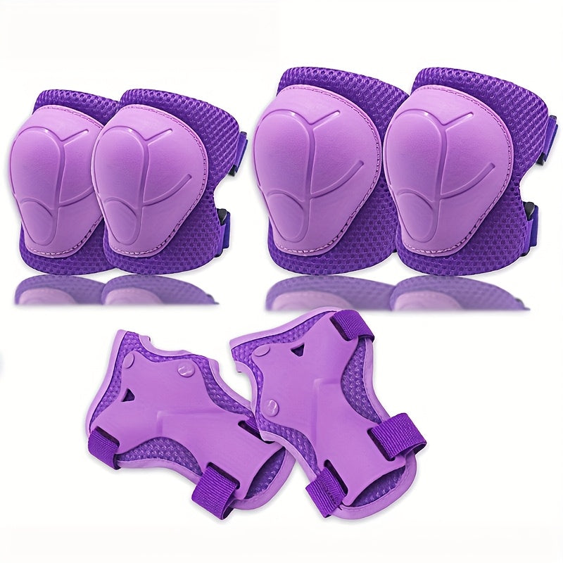 6pcs Children's Sports Protective Equipment - Knee Pads, Hand Guards, Elbow Pads Set, Durable PE Material, Anti-fall and Wear-resistant, High Elastic Shock Absorption and Impact Resistance, Lightweight and Comfortable to Wear