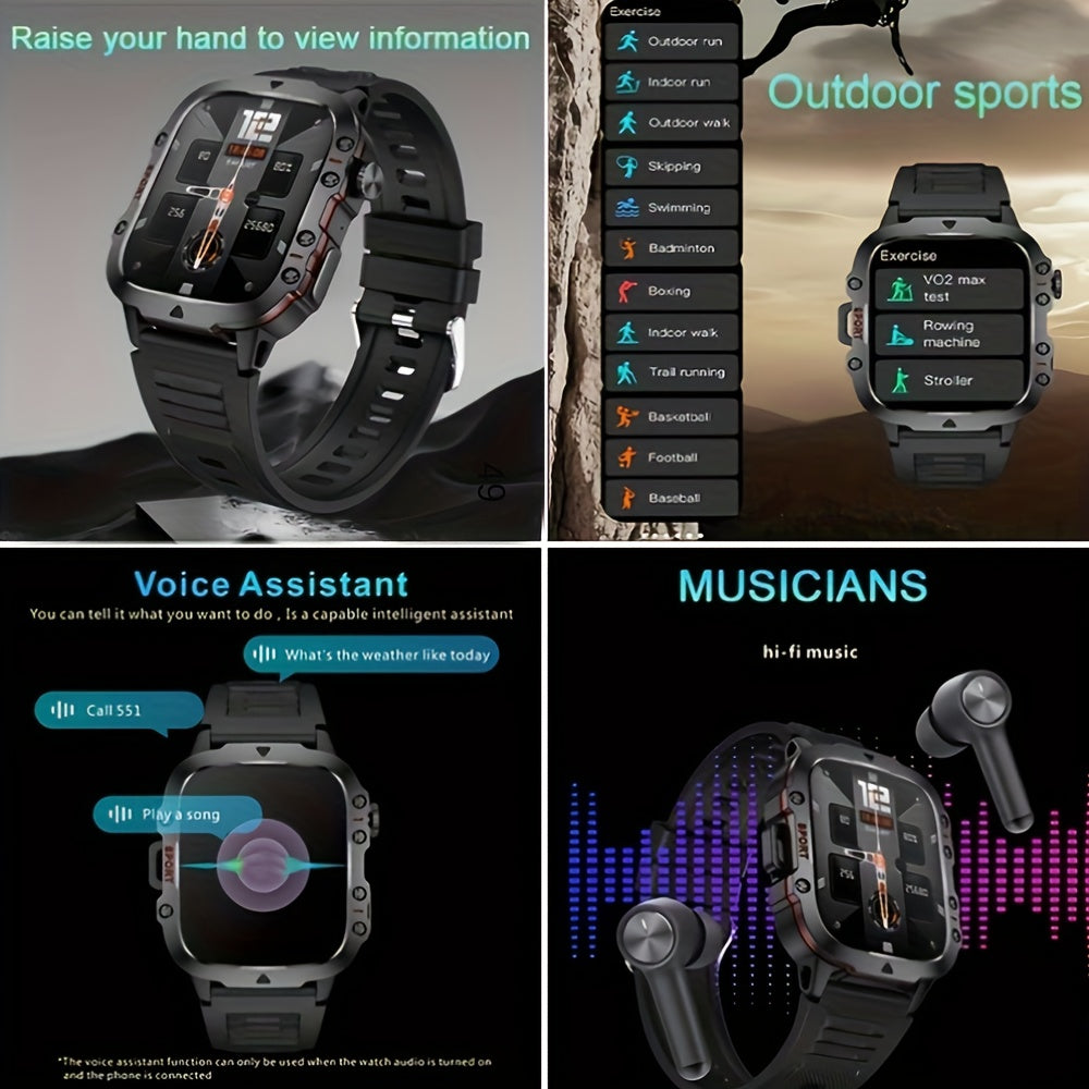 New Durable Smartwatch Men'S Wireless Call Sports Fitness AI Voice Outdoor 100+ Sports Mode Outdoor Smartwatch