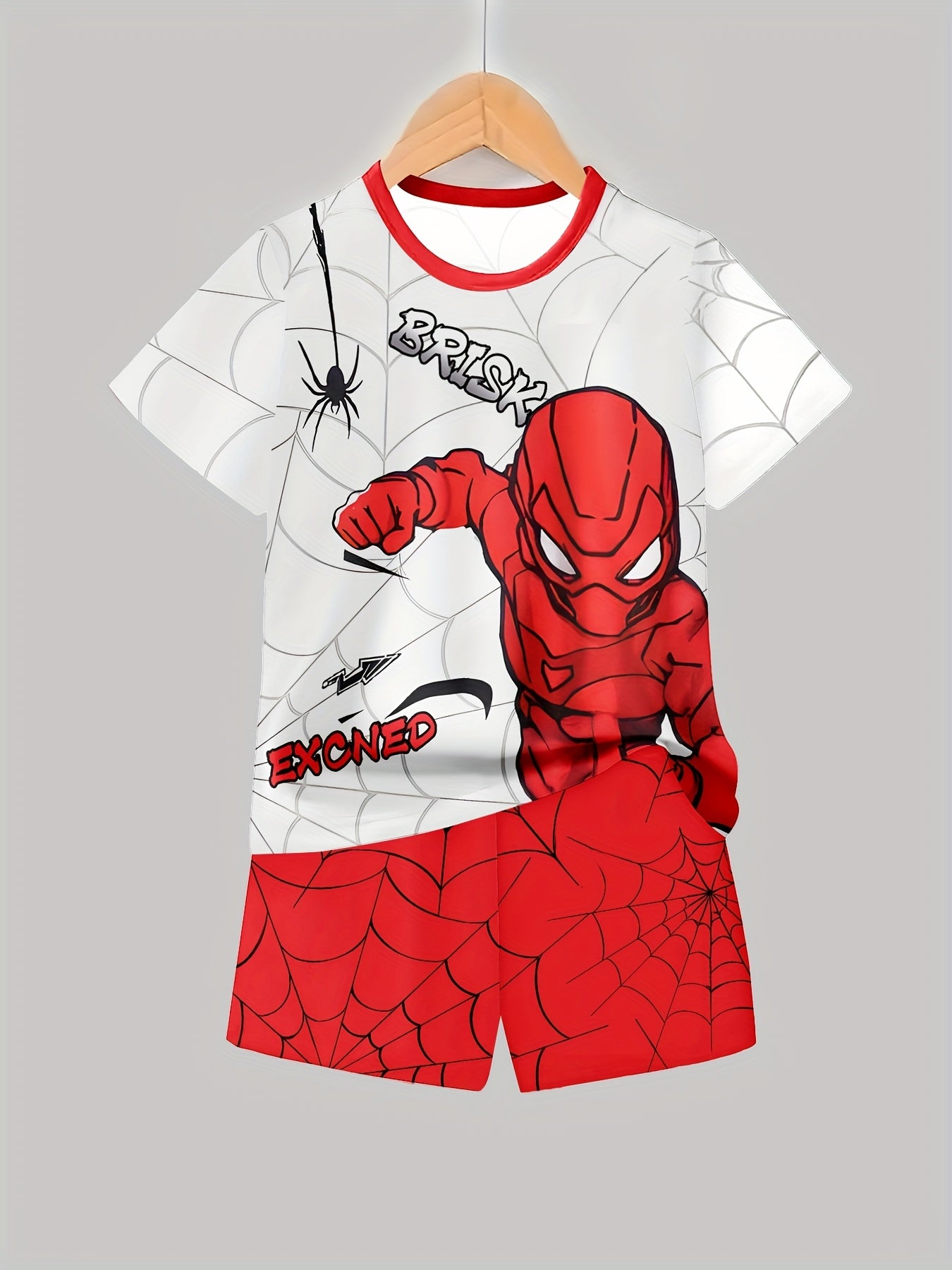 Boys Suit Fashion 3D Printed Casual Pullover Short Sleeve Shorts T Sweatshirt, BoysOutdoor T-Shirt shorts Set, for Outdoor
