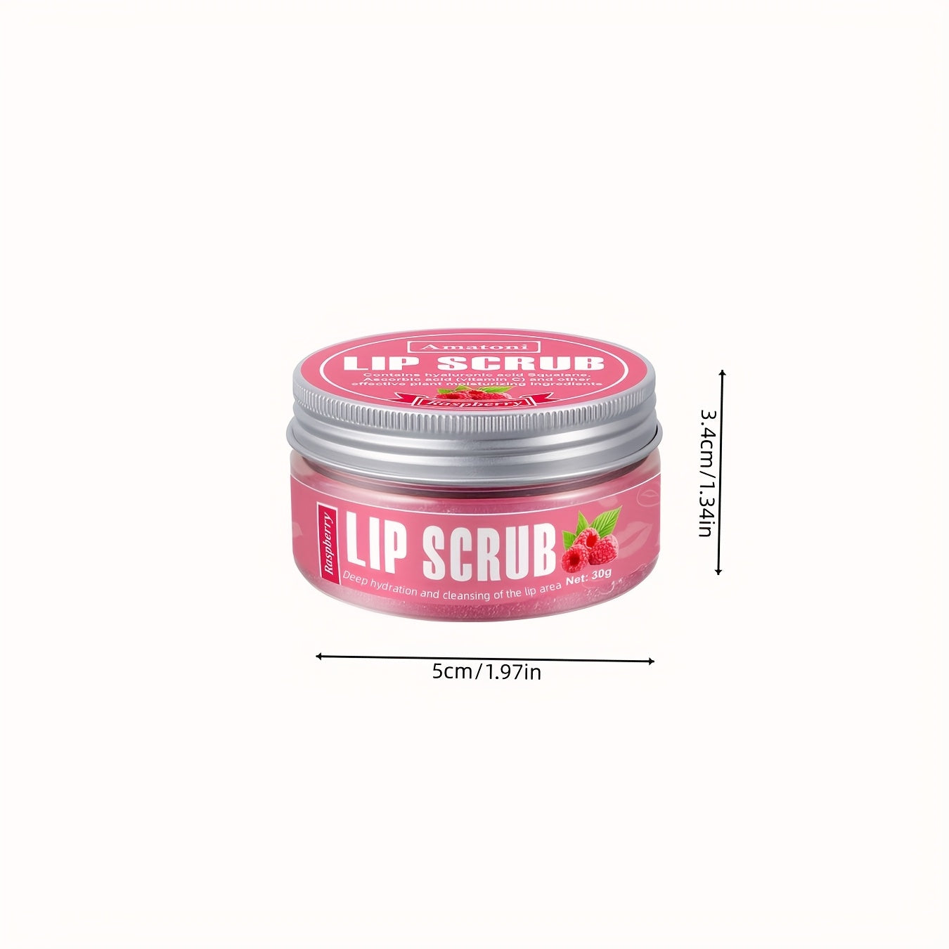 AMAONEI Lip Scrub Raspberry Flavor Lip Exfoliating Gel - Deep Moisturizing, Hypoallergenic, Plant-Sourced Squalane, Smooths and Hydrates Lips, Ideal for All Skin Types, Moisturizing Lip Care|Natural Ingredients|Smooth Texture