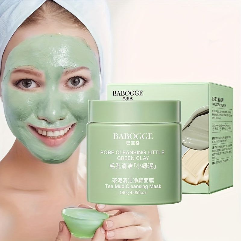 Tea Mud Cleansing Mask - Deep Pore Cleansing, Hydrating with Hyaluronic Acid & Niacinamide, Oil Control, Moisturizing, Fragrance-Free, Latex-Free, Ideal for All Skin Types