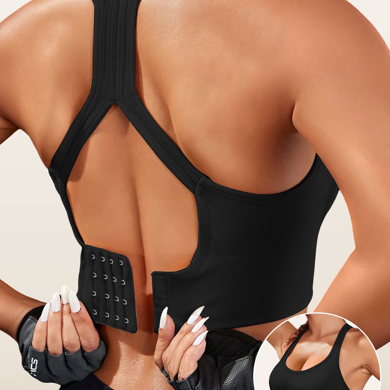 Women's Sports Bra with Removable Pads - No Underwire Breathable Support, Seamless Gym Yoga Running Top, Adjustable Straps & Soft Fabric for Workouts & Casual Wear, Casual Activewear | Minimalist Design | Breathable Fabric