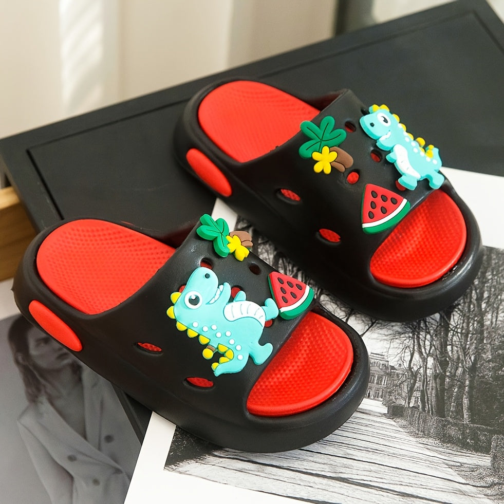 Youngsters's EVA Material Slippers Cartoon Dinosaur Pattern Lightweight, Non-slip Soft and Comfortable for Home Use Indoors and Outdoors Suitable for Youngsters over 10 Months