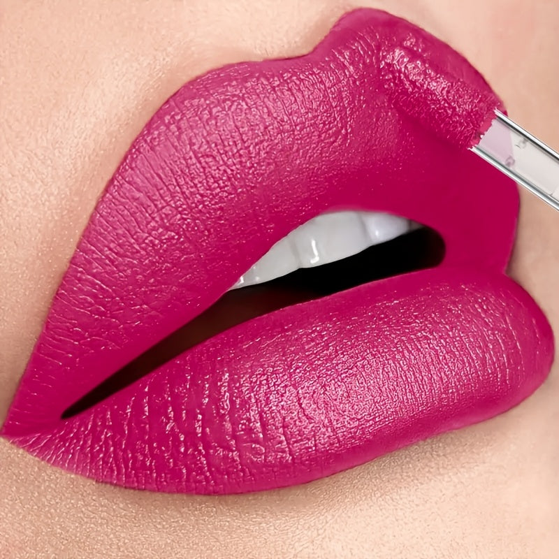 Non-Stick Long Lasting pink Lip Glaze Lip Mud Highly Saturated Matte Liquid Lipsticks Makeup Lip Gloss Christmas Gifts For Music Festival Anniversary gift Birthday gift