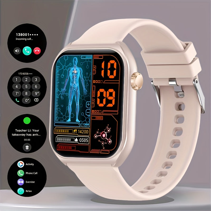 Unisex Smart Watch with Wireless Calling, Weather Updates, Multiple Sports And Fitness Tracking Features, Material, And a 1.83-Inch HD Display. Over 100 Sports Modes, an Ideal Gift.