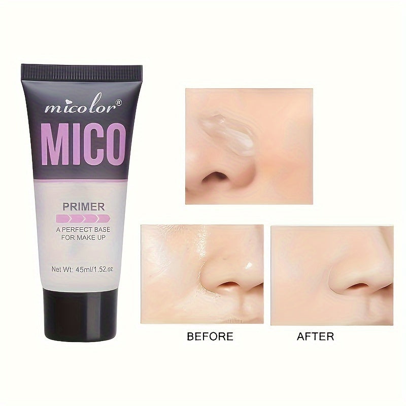 2pcs MICO Makeup Primer and HD Long-Lasting Setting Duo, Pore Minimizing & Color Enhancing Cosmetic Duo, Smooth Finish, White Shade, Under 1 fl oz