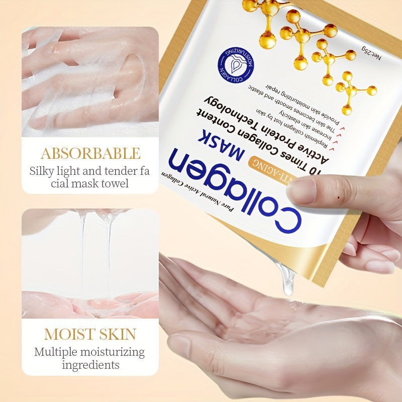 Collagen facial mask, aging Light Beige care product, makes you look younger. It contains collagen, moisturizes and replenishes water, deeply moisturizes and tightens Light Beige, a smooth, mild and non irritating facial Ligh