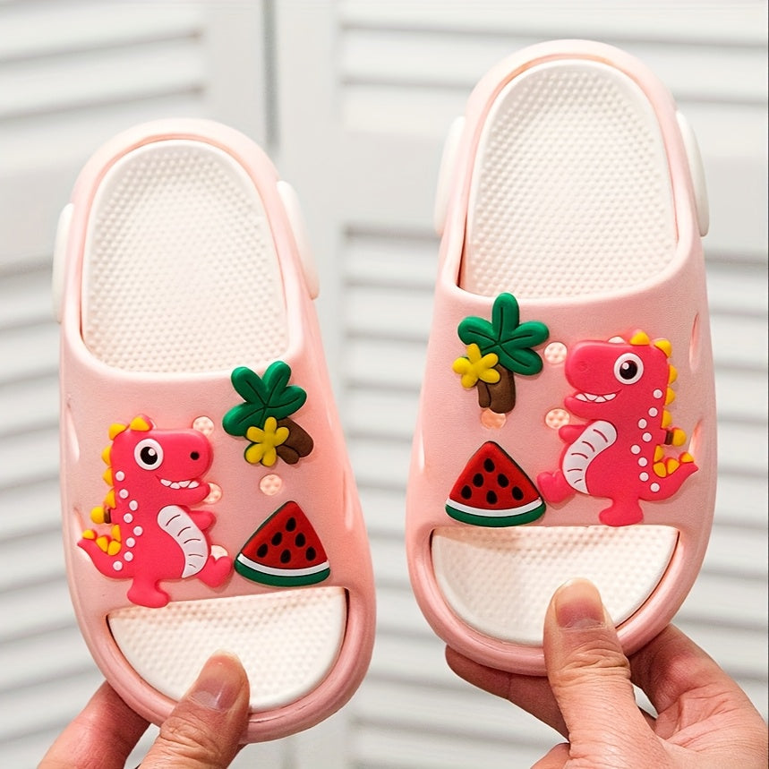 Youngsters's EVA Material Slippers Cartoon Dinosaur Pattern Lightweight, Non-slip Soft and Comfortable for Home Use Indoors and Outdoors Suitable for Youngsters over 10 Months