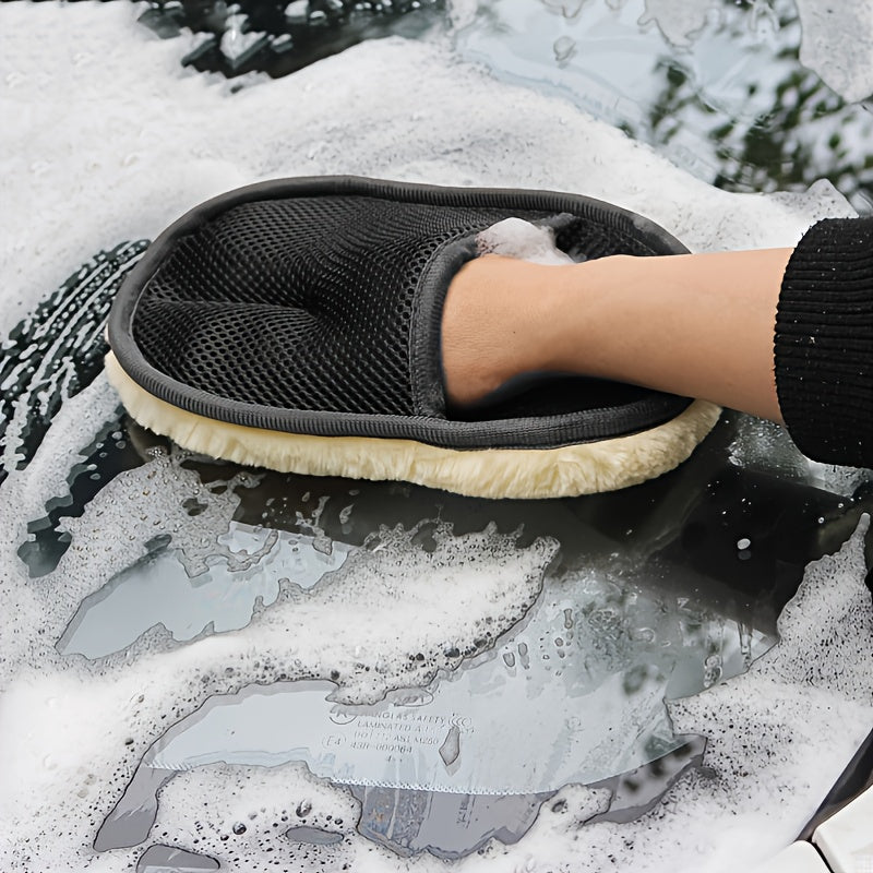 Ultra-Soft Microfiber Car Cleaning Glove, 24.99cm x 8.89cm, Perfect for Auto Detailing & Maintenance