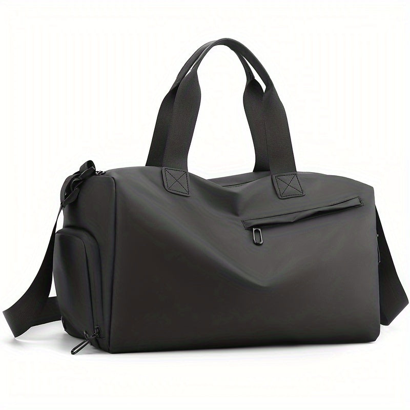 Black Gym Bag with Shoe Compartment Men's Weekend Fitness Travel Pouch
