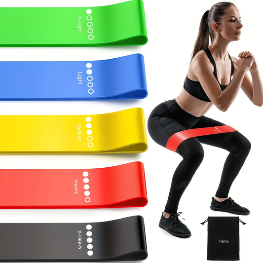 5pcs TPE Resistance Bands, Exercise Workout Bands for Women and Men, Different Levels of Elastic Bands for Home Gym Long Exercise Workout, Great Fitness Equipment for Training, Yoga with Carrying Bag