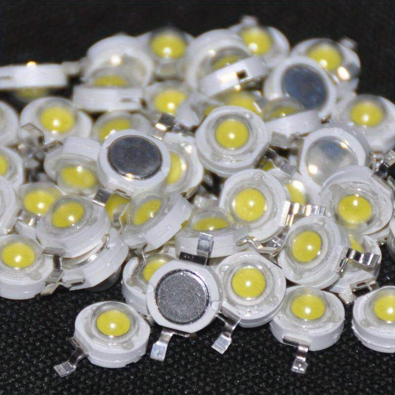 Lot de 50 diodes LED super brillantes 3 V-3,4 V 1 W, éclairage encastré haute puissance, blanc froid