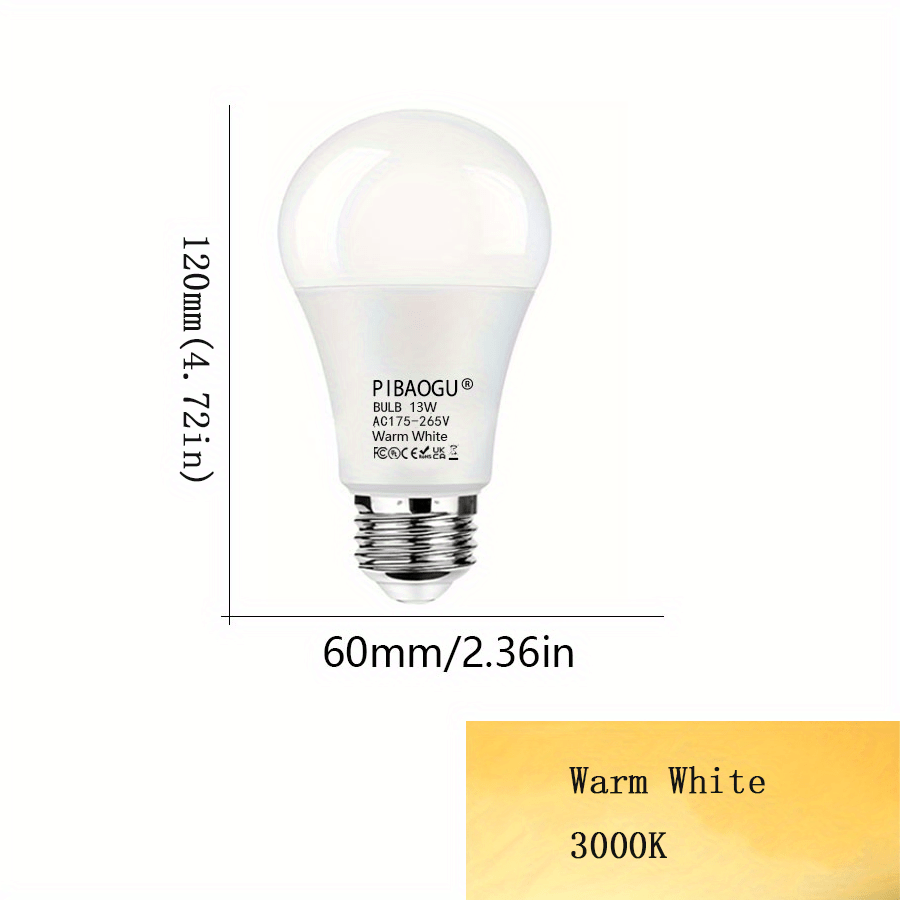 15pcs LED Bulb E27 13W 220V LED Indoor Lighting Bulb High Brightness And Low Energy Consumption Living Room Home Energy Saving LED Light Bulbs