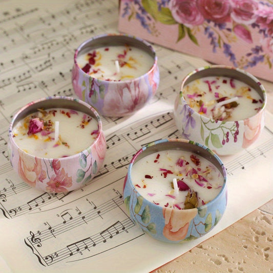 1pc or 4pcs Women'S Fragrance Soy Wax Candle Gift Set 85g/2.2oz, featuring scents of Gardenia, Chamomile, Jasmine, and Camellia. Ideal for women'S birthdays, Valentine'S Day, weddings, anniversaries, Mother'S Day, Thanksgivin