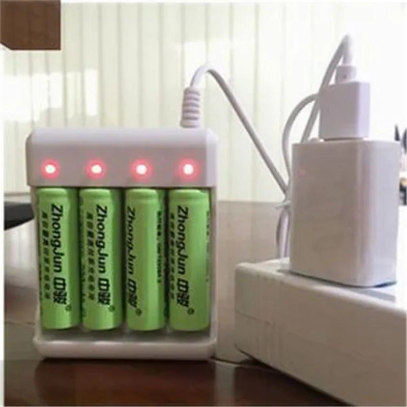 USB Battery Charger Intelligent 4 Slots Aa Aaa Lithium Rechargeable Fast Smart