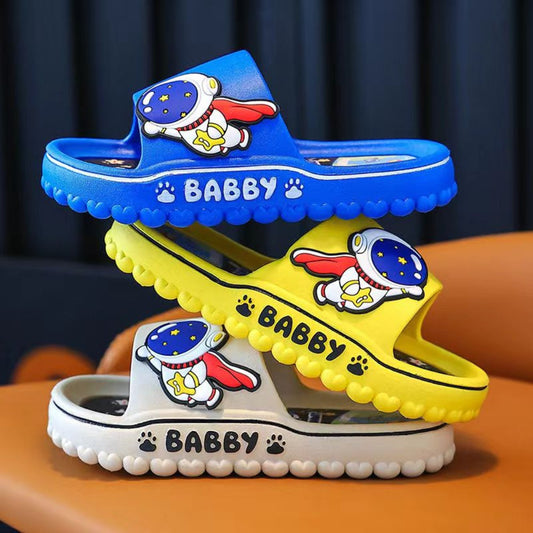 Boys Cartoon Slides Slippers, Lightweight Non Slip Comfy Open-toe Shoes for Indoor Outdoor Shower Bathroom, Spring And Summer
