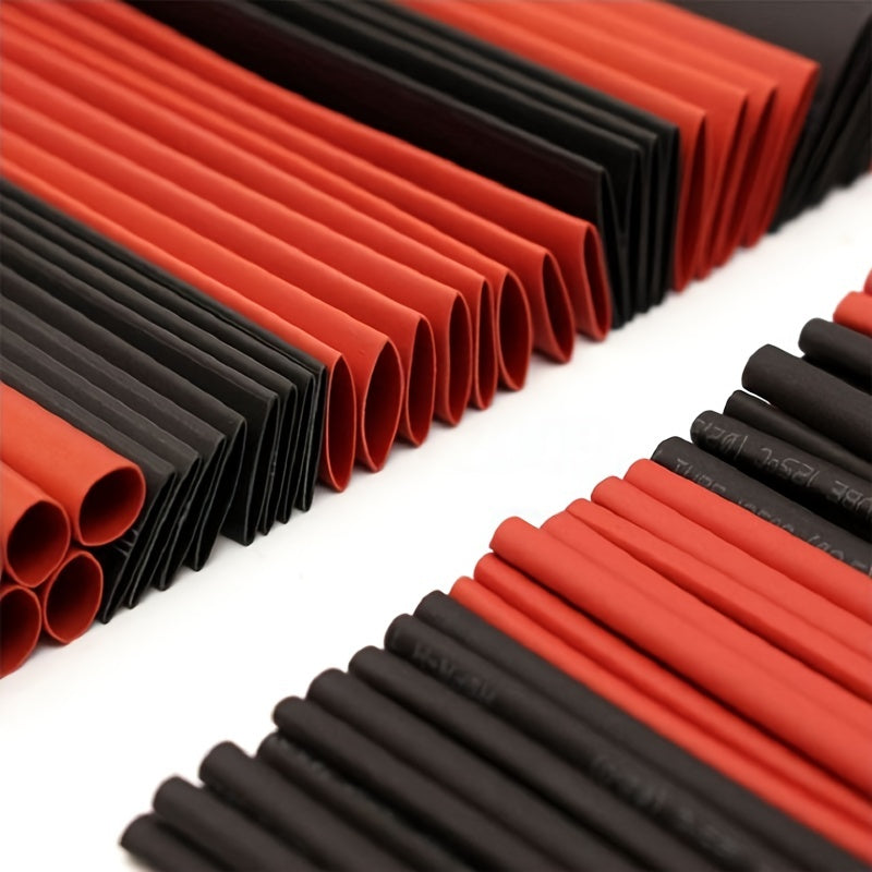 UMLIFE 127pcs Black Red Heat Shrink Tubing 2:1 Assortment Polyolefin Tube Car Cable Sleeving Wrap Wire Kit