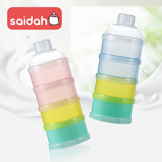 4 Layers Portable Feeding Formula & Milk Powder Dispenser Container, Snack Food Storage Box