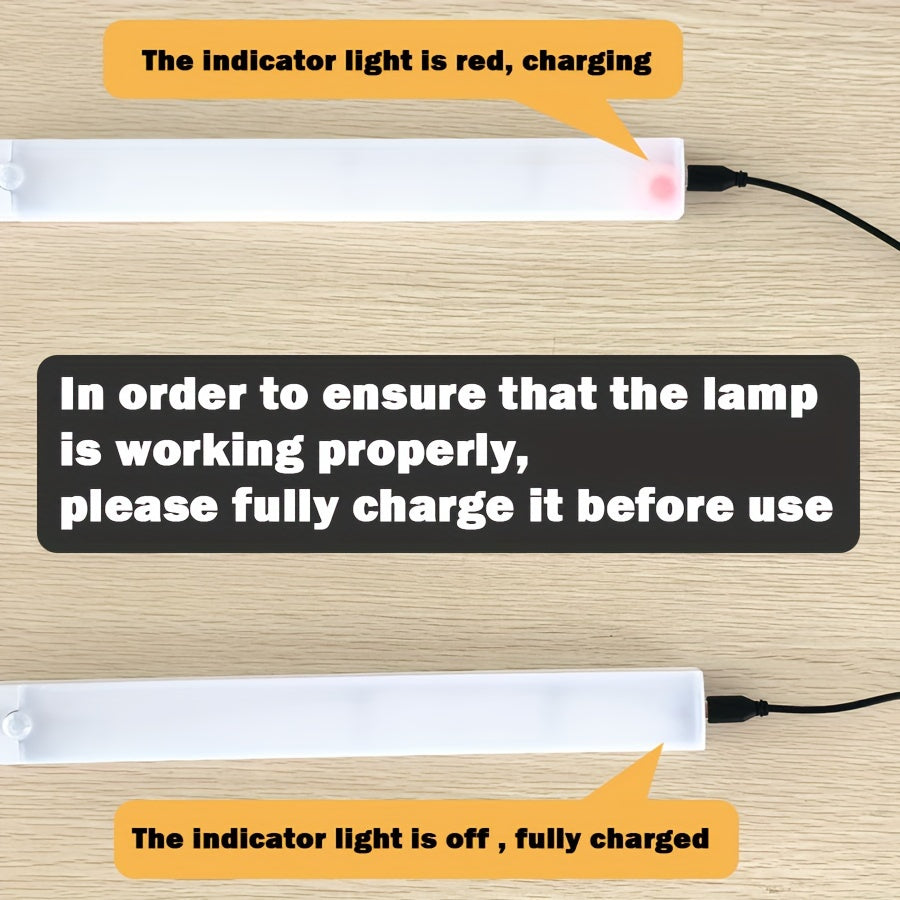 1pc Aiwellkay Dimmable Motion Sensor Cabinet Light, USB Rechargeable & Battery Powered, Plastic Wall Lamp with Magnetic Mount, Brushed Finish, Detachable Fixture, No Accessories Included