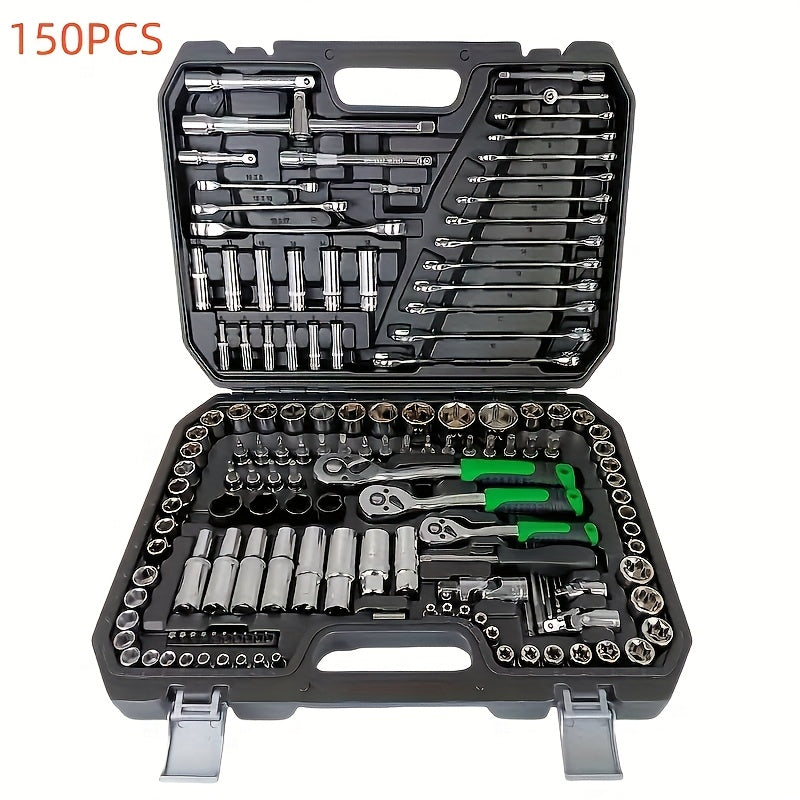 150pcs/46pcs Chrome Vanadium Steel Socket Wrench Set - Durable Torx Bit Kit for Auto & Home Repair, Includes Advanced Storage Case, No Assembly Required, Uncharged, Without Battery