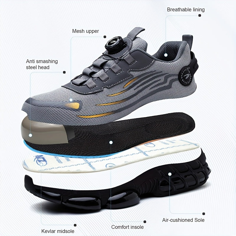 Buttoned Anti-Crush, Anti-Puncture, Comfortable, Breathable And Protective Safety Shoes