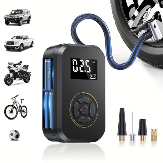 1 Portable Car Air Compressor Inflator Wireless And Wired Handheld Pump Light Suitable For Tire Inflation And Compression Of Cars And Motorcycles