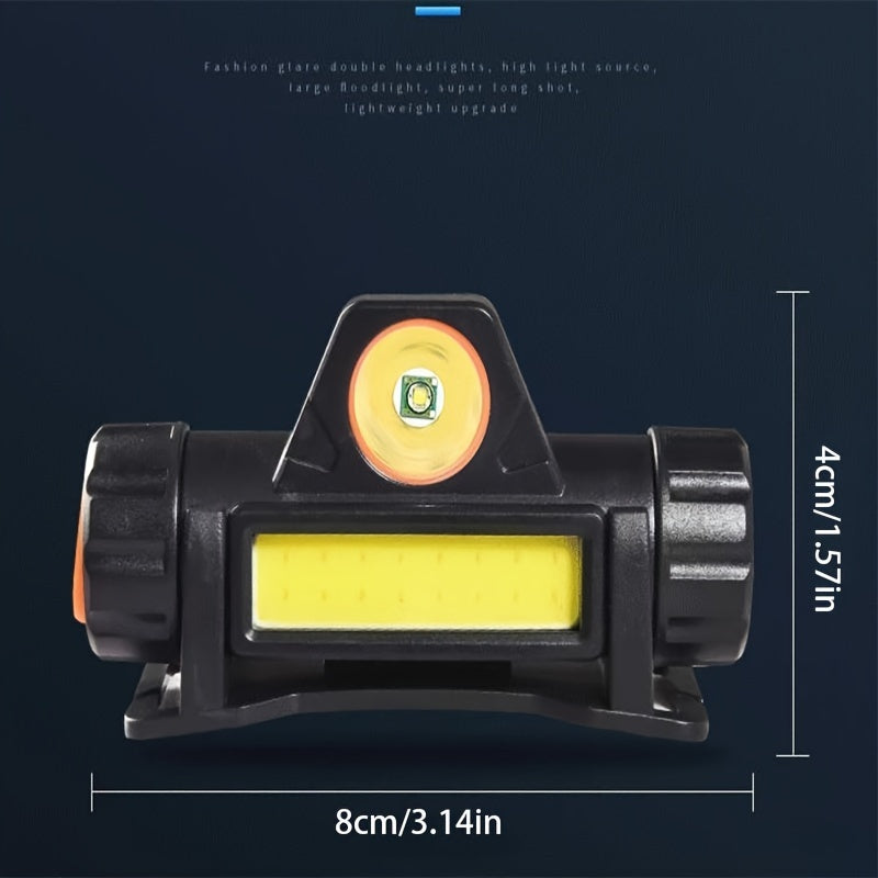 USB Charging Headlight, Near And Far Light COB Light Source Multifunctional LED Headlight For Outdoor Fishing Emergency Lighting