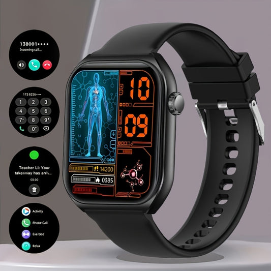 Unisex Smart Watch with Wireless Calling, Weather Updates, Multiple Sports And Fitness Tracking Features, Material, And a 1.83-Inch HD Display. Over 100 Sports Modes, an Ideal Gift.