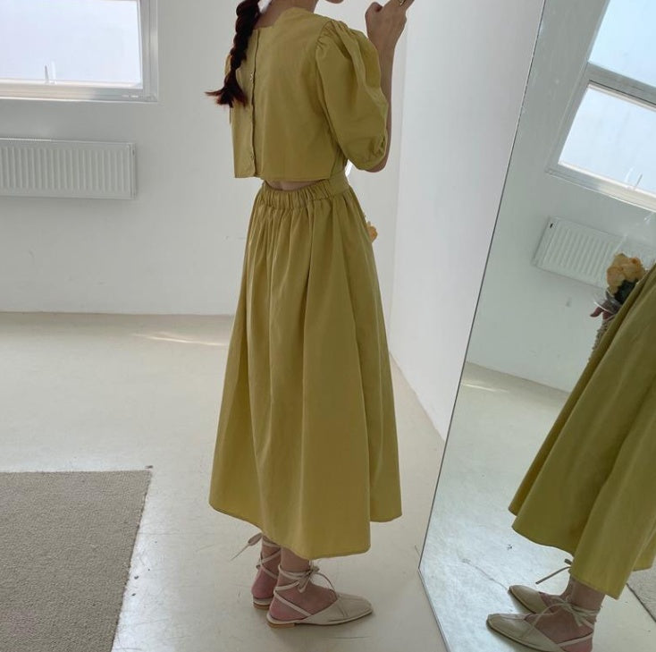 Dress For Women Fitted Waist Backless Temperament Long Dress Women's Clothing