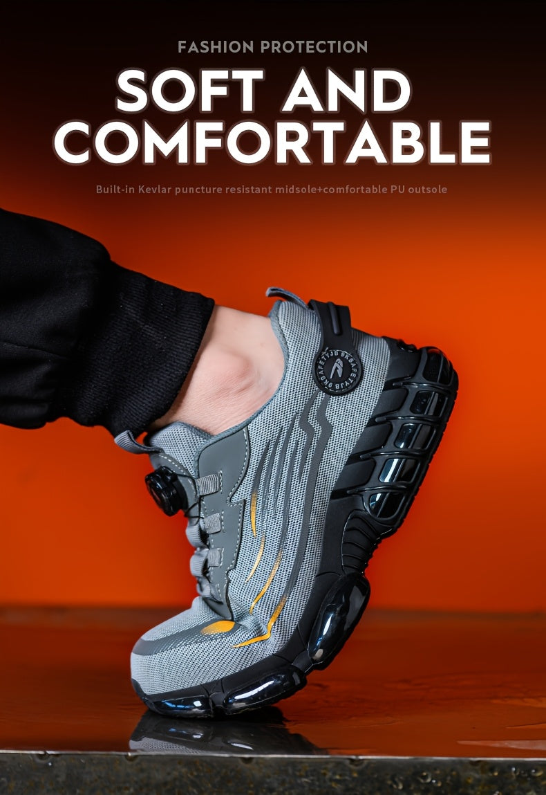 Buttoned Anti-Crush, Anti-Puncture, Comfortable, Breathable And Protective Safety Shoes