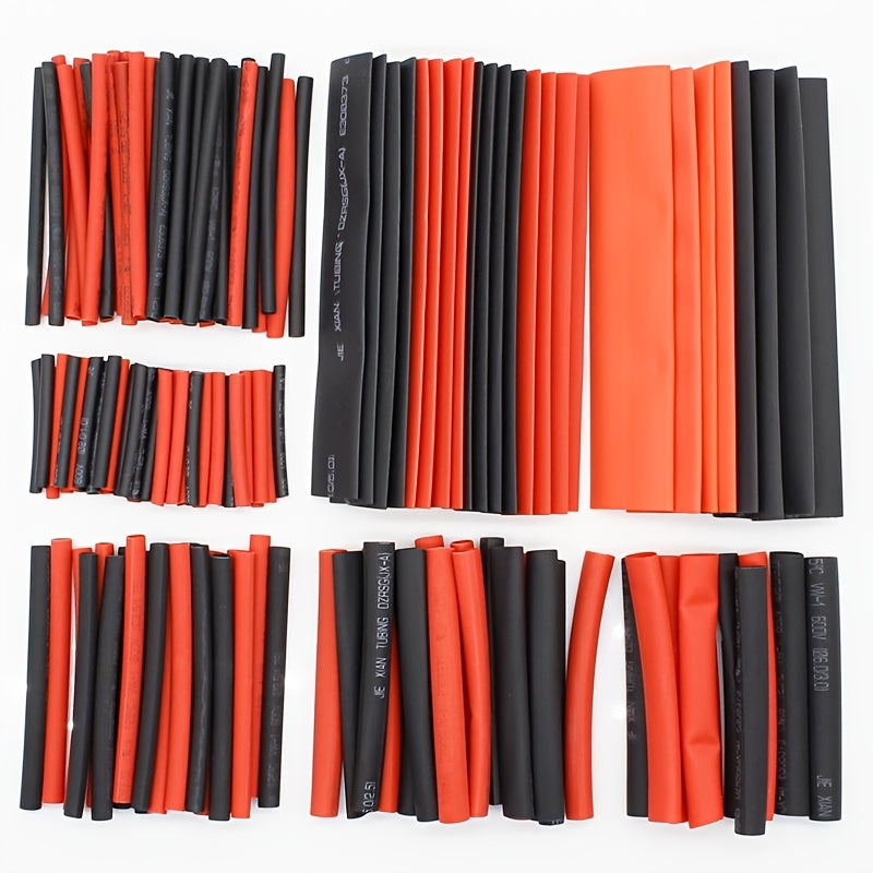 UMLIFE Lot de 127 gaines thermorétractables noires et rouges 2:1 Assortiment de tubes en polyoléfine pour câbles de voiture