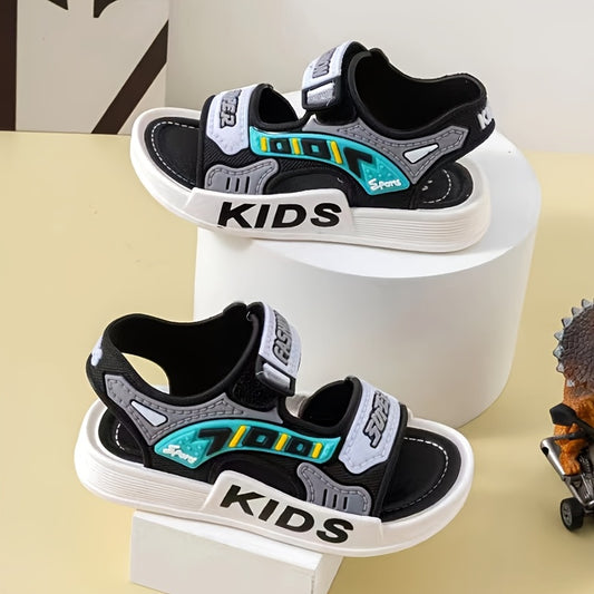 Boys' Stylish Breathable Open-Toe Sandals - Comfortable, Non-Slip, Adjustable Hook-and-loop Fastener Straps for Indoor/Outdoor Use, All-Season Beach Footwear with Durable Sole