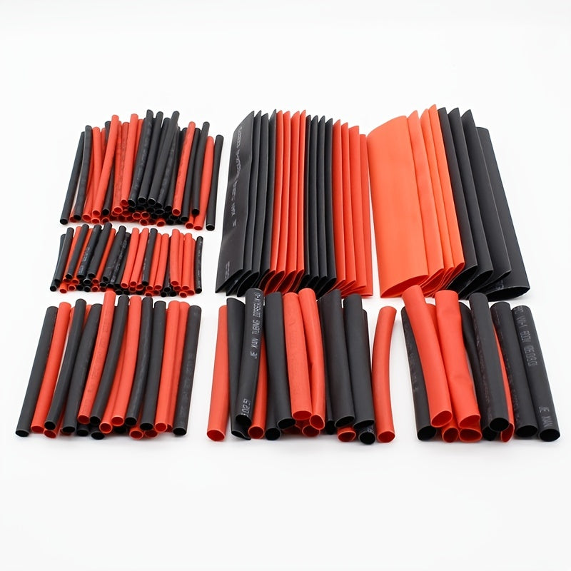 UMLIFE Lot de 127 gaines thermorétractables noires et rouges 2:1 Assortiment de tubes en polyoléfine pour câbles de voiture