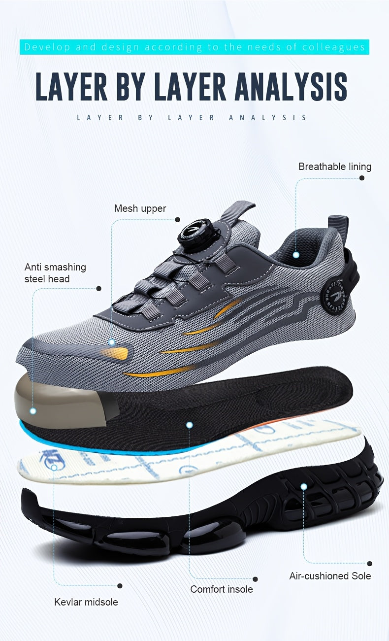 Buttoned Anti-Crush, Anti-Puncture, Comfortable, Breathable And Protective Safety Shoes