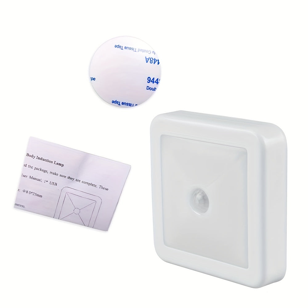 Veilleuse LED avec détecteur de mouvement PIR intelligent pour salle de bain, chevet, couloir, allée, toilettes, escalier, armoire