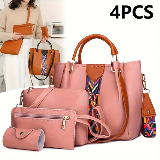 European and American fashion four-in-one set, including a handbag, shoulder bag, crossbody bag, and bucket bag, multifunctional combination