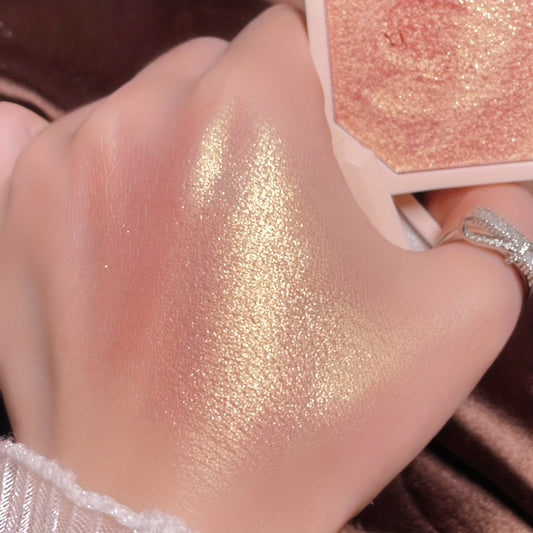 Waterproof Dual-Tone Highlighter & Luminizer Palette for All Skin Tones - Glitter Effect, Medium Coverage Powder Formula for Face, Cheekbone, and Eyeshadow Shimmer