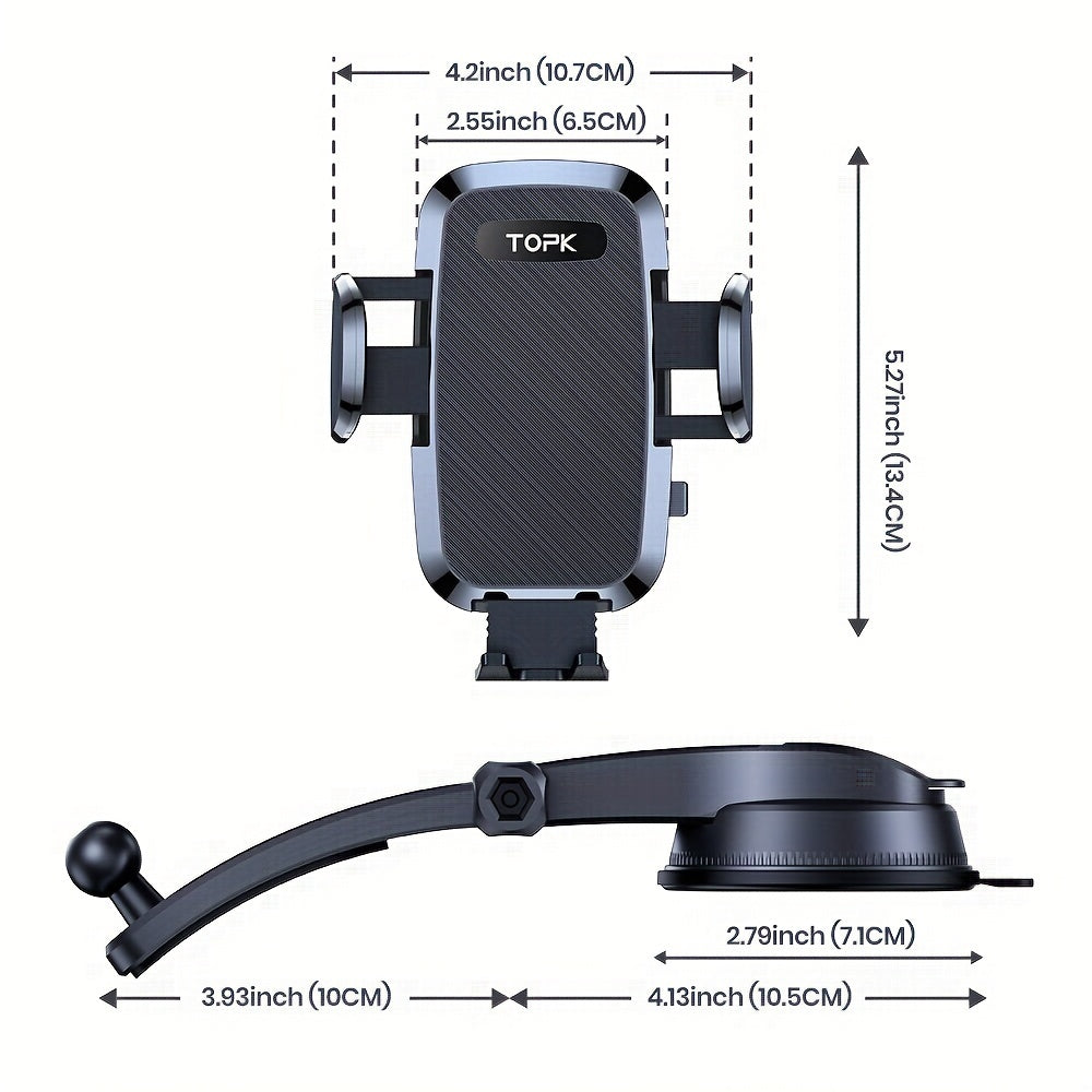 Car Phone Holder Mount, Upgraded Handsfree Stand, Phone Holder For Car Dashboard, Compatible With IPhone Samsung Android