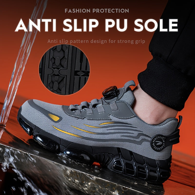 Buttoned Anti-Crush, Anti-Puncture, Comfortable, Breathable And Protective Safety Shoes