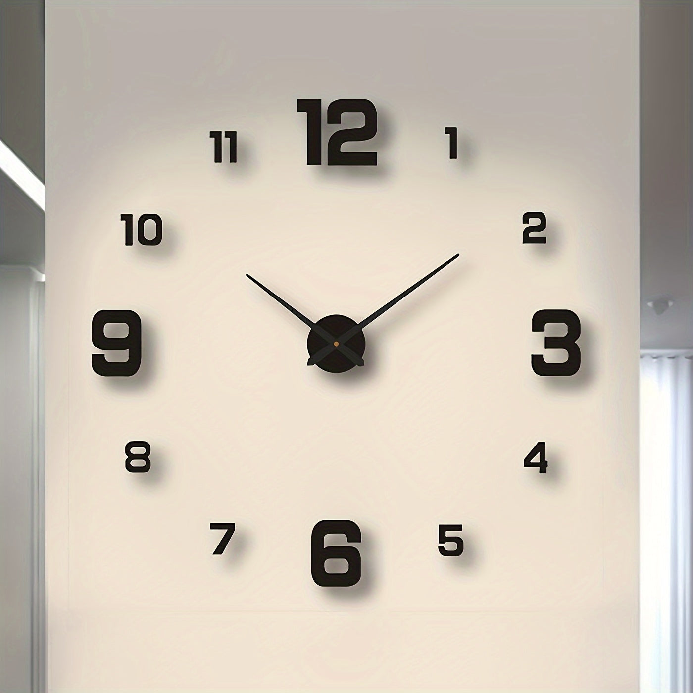 Horloge murale LED 3D moderne NONZHU - Grande, silencieuse avec fonction veilleuse, alimentée par batterie, corps en acrylique - Parfait pour le salon, la chambre et le fond de photographie en studio