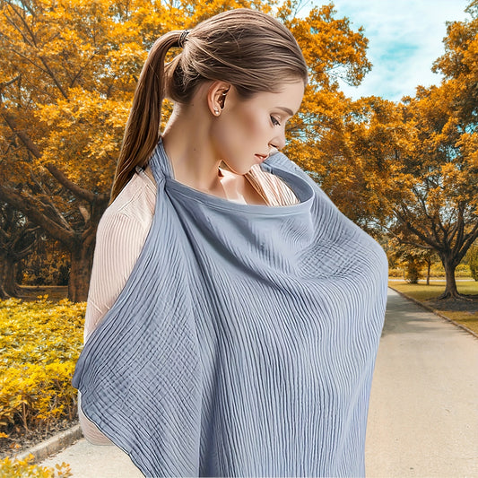 1pc Soft Breastfeeding Apron, Breathable Knit Nursing Cover with Rigid Ring, Ideal for Outdoor Privacy - Multipurpose Maternity Gift for Christmas, Halloween, Thanksgiving - Suitable for Expecting Mothers 18+