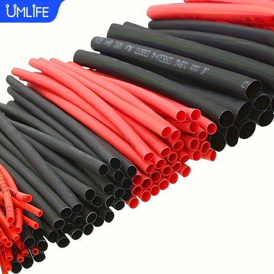 UMLIFE Lot de 127 gaines thermorétractables noires et rouges 2:1 Assortiment de tubes en polyoléfine pour câbles de voiture