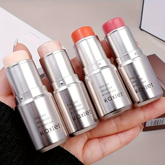 Kaxier Water Resistant Gel Highlighter Stick, Natural Radiance & Feature Enhancement with Subtle Shimmer, Medium Coverage Blush Stick for All Skin Tones, for Lazy Glow