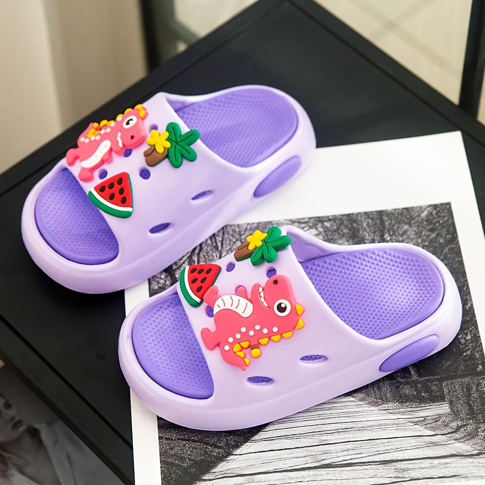 Youngsters's EVA Material Slippers Cartoon Dinosaur Pattern Lightweight, Non-slip Soft and Comfortable for Home Use Indoors and Outdoors Suitable for Youngsters over 10 Months