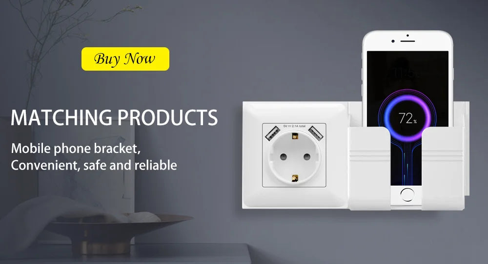 Herepow 118 Series Thailand American Standard Dual USB Wall Socket Smart Home Appliance Plug Adapter Type-c 3.1A Fast Charging