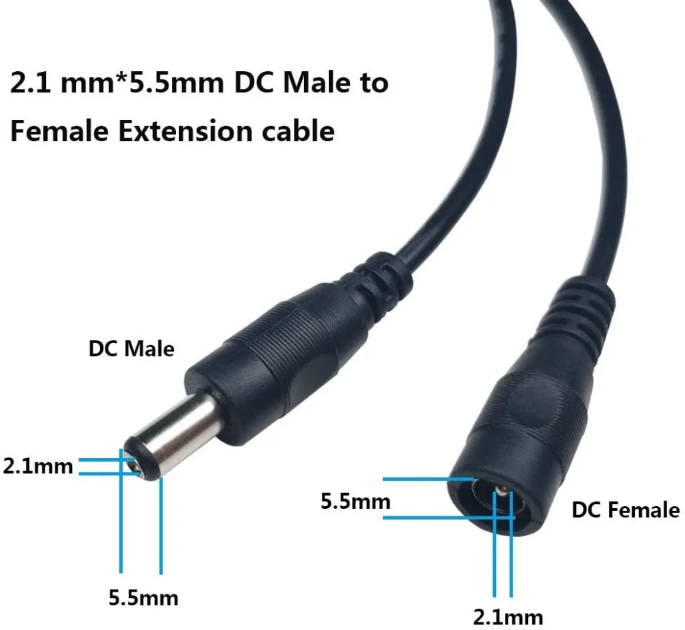 Câble d'extension d'adaptateur d'alimentation CC 12 V 5,5 x 2,1 mm mâle femelle cordon d'alimentation rallonge de fil 1 m 2 m 3 m 5 m 10 m câble pour routeur de caméra de vidéosurveillance