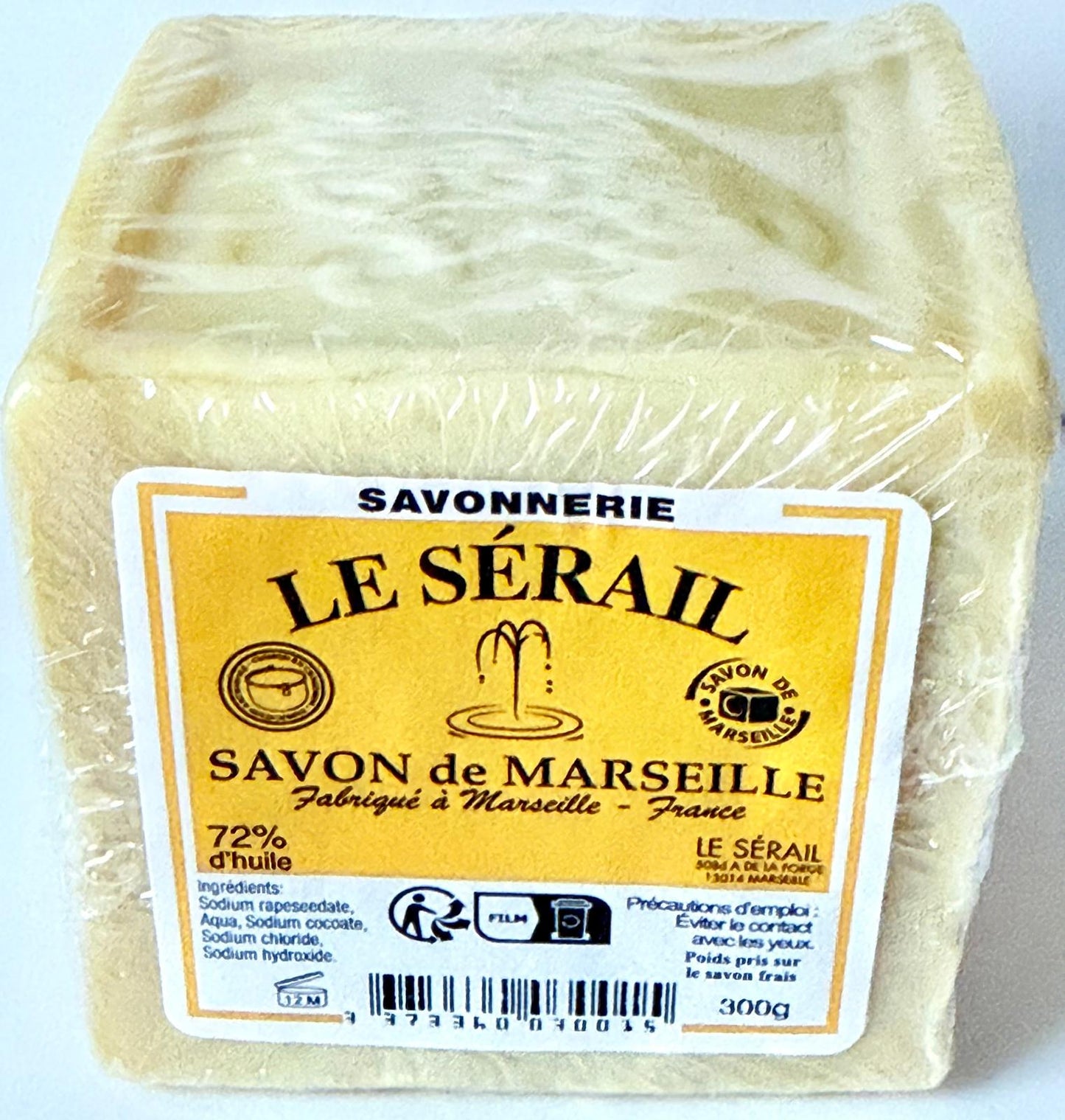 Savon de Marseille le Sérail Bio origine France -  300g