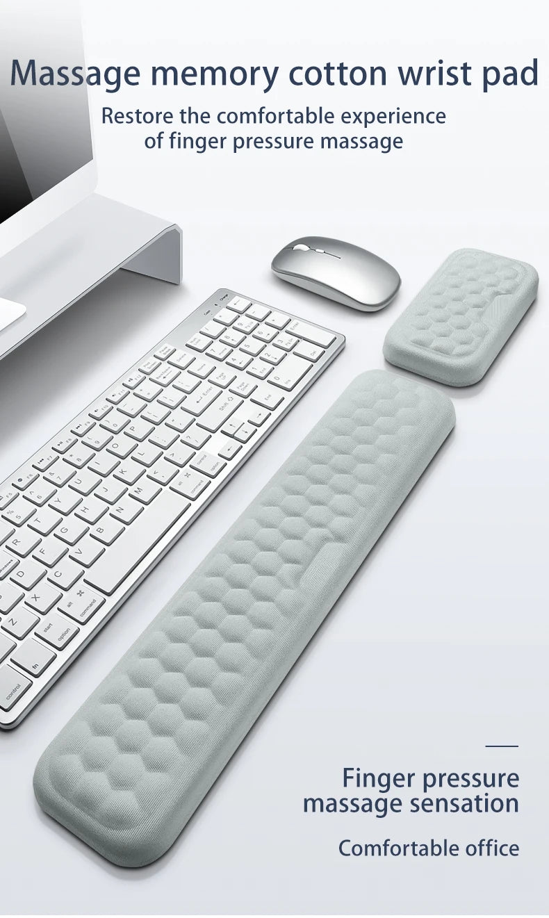 Repose-poignet ergonomique pour clavier et souris, protection pour le bureau, détente du poignet, tapis de souris en mousse à mémoire de forme, tapis de souris pour ordinateur portable