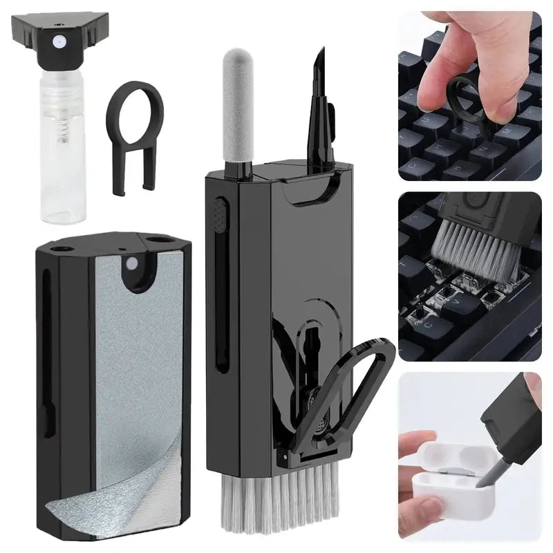 Kit de nettoyage de clavier 8 en 1, brosse de nettoyage pour écouteurs pour AirPods, ordinateur, tablette, ordinateur portable, écran de télévision, téléphone portable, outils de nettoyage